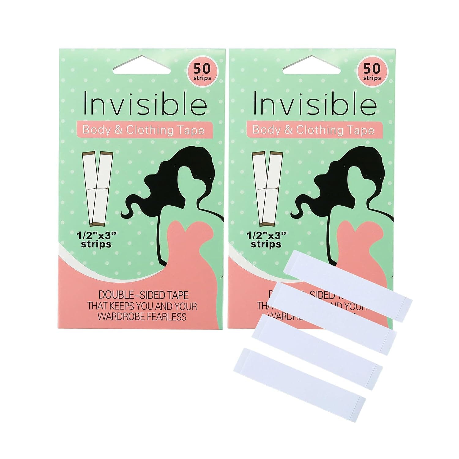Fashion Tape 100 Pcs Double Sided Body Tape Self Adhesive Tape for Clothes and Body Transparent Strips for Clothes Dress Secret Strips for Bra Body Strips Underwear