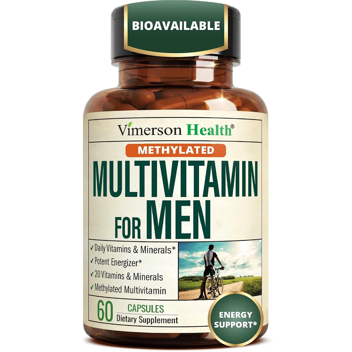 Multivitamin for Men - Daily Men's Multivitamins Supplement with Vitamin A, Vitamin C, Vitamin D, Vitamins E & B12, Zinc, Calcium, Magnesium & More for Energy and Immune Health Support. 30 Day Supply