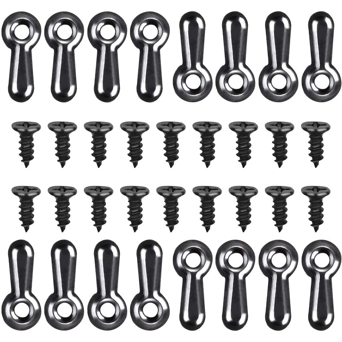200 Pieces Metal Picture Frames Turn Button Fasteners with 200 Pieces Screws Photo Frame Hanging Hangers for Photos Picture and Drawing Crafts Posters Black Pictures Frame Hardware Backing Clip