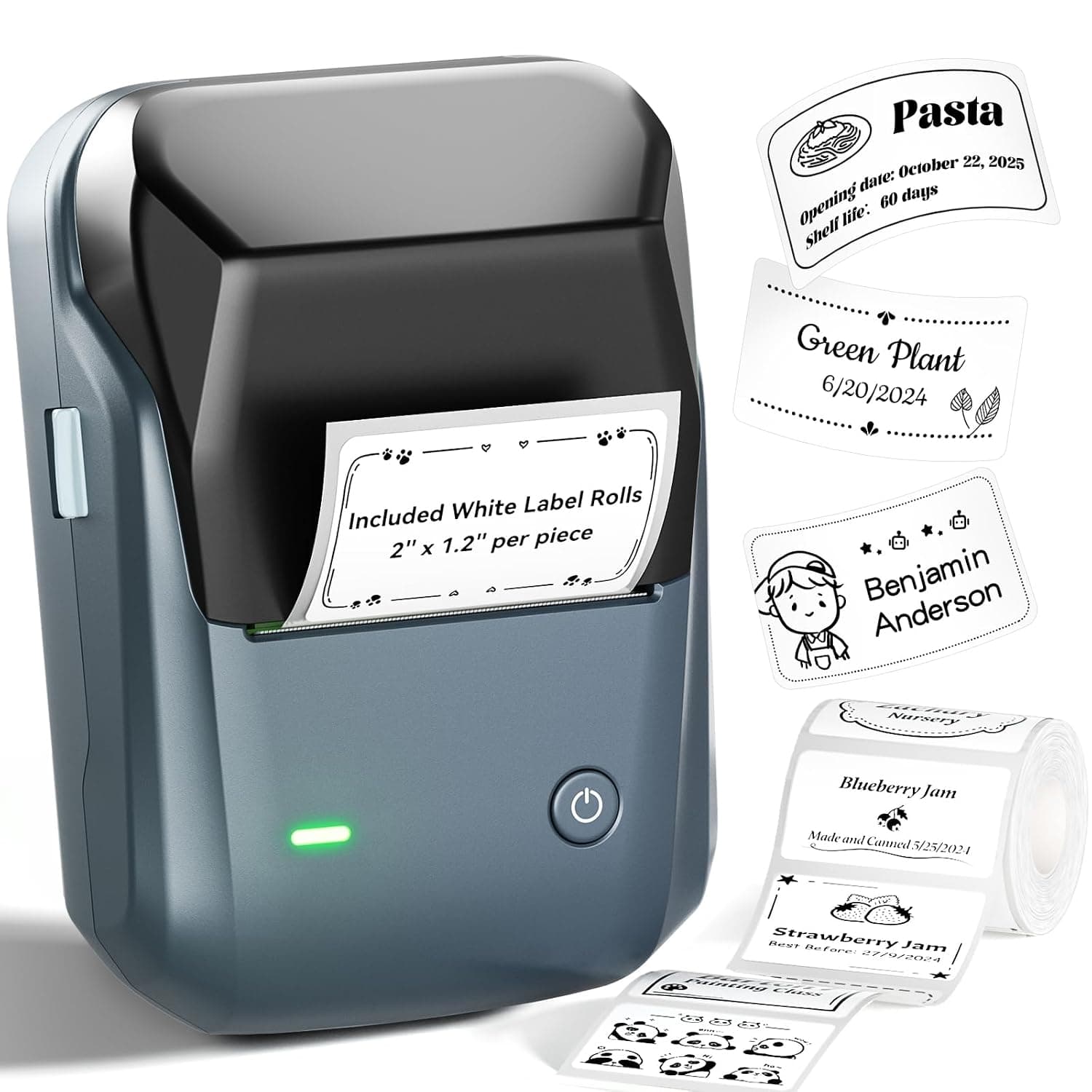 NIIMBOT B1 Label Maker with Auto Identification,2 Inch Bluetooth Portable Label Printer Easy to Use for Office, Home, Business (with 2x1.18 inch Label)