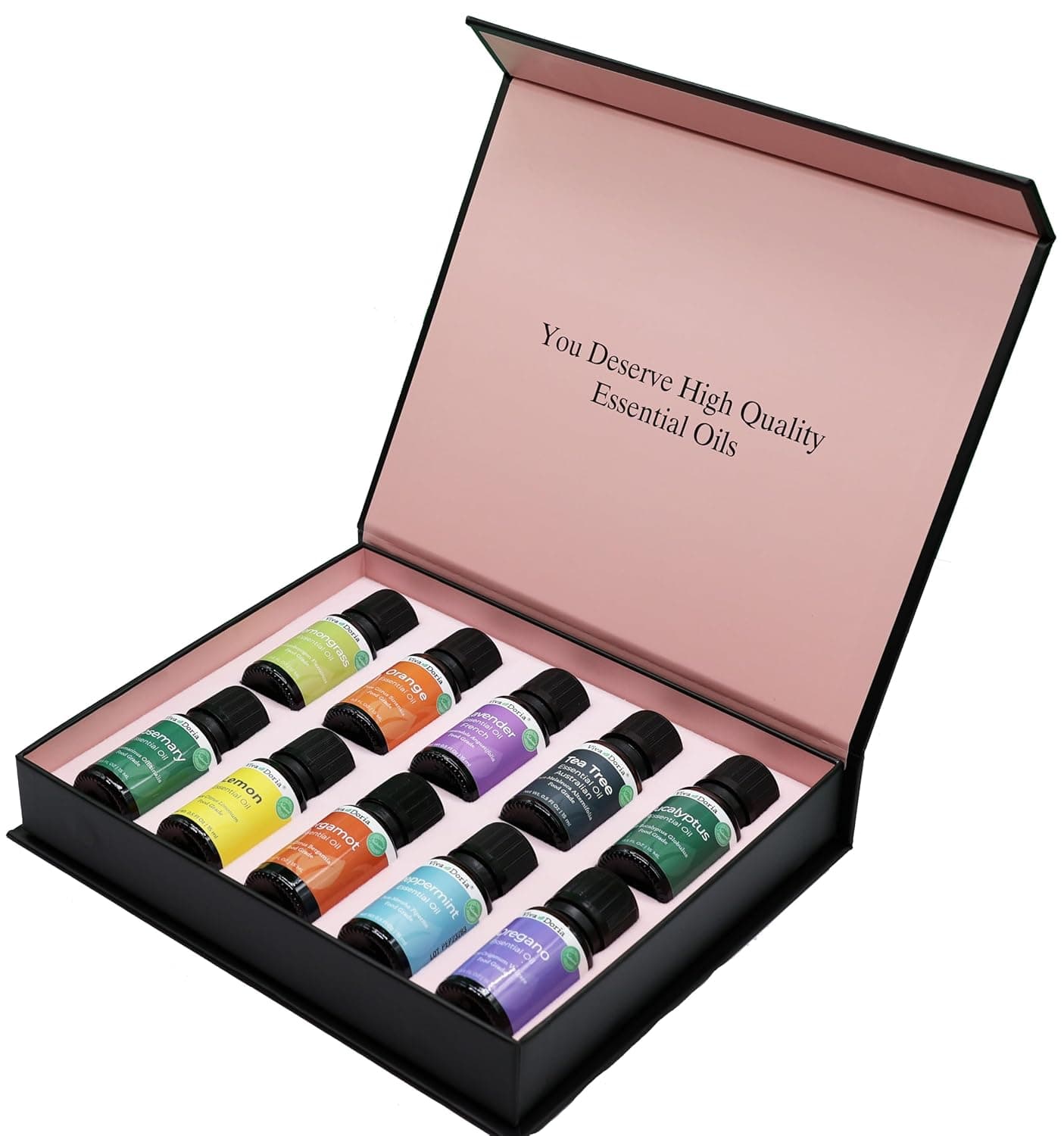Viva Doria Food Grade Essential Oil Set - Top 10 Blends for Diffusers, Home Care, Candle Making Scents, Fragrance, Aromatherapy, Humidifiers