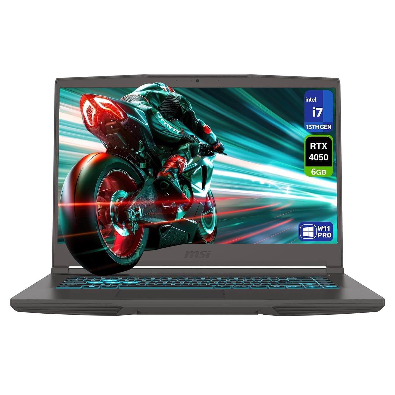 msi Thin 15 Gaming Laptop, Intel Core i7-13620H, 32 GB DDR4 RAM, 2 TB PCIe SSD, 15.6” FHD (1920x1080) 144Hz Display, Nvidia G-Force RTX 4050, Backlit Keyboard, W11 Pro, Black
