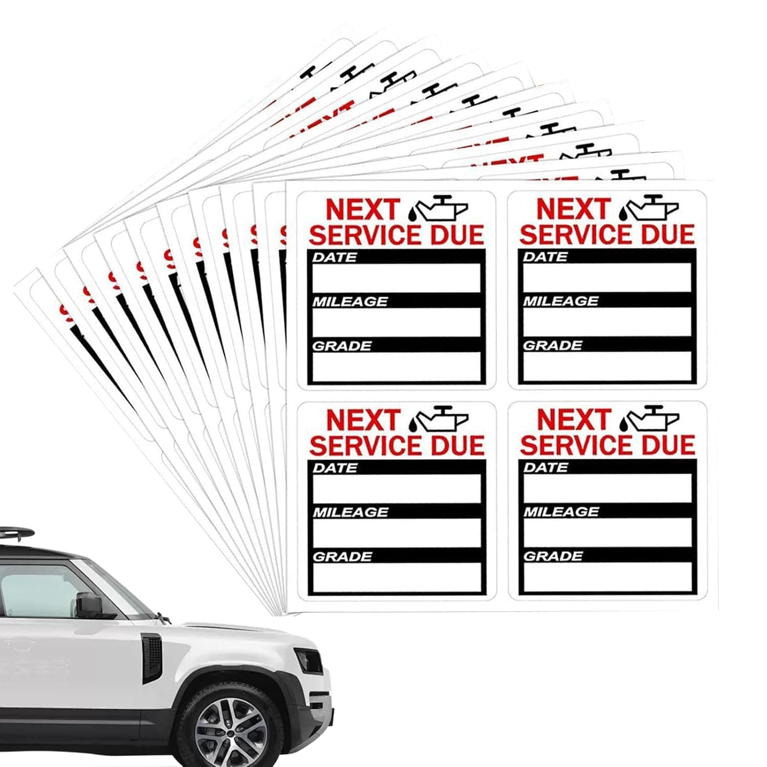 Oil Change Reminder Stickers Window Labels Next Service Due Reminder Labels | 40PCS 2x2 Inch Oil Change Reminder Service Sticker for Car Auto Vehicle Window Windshield