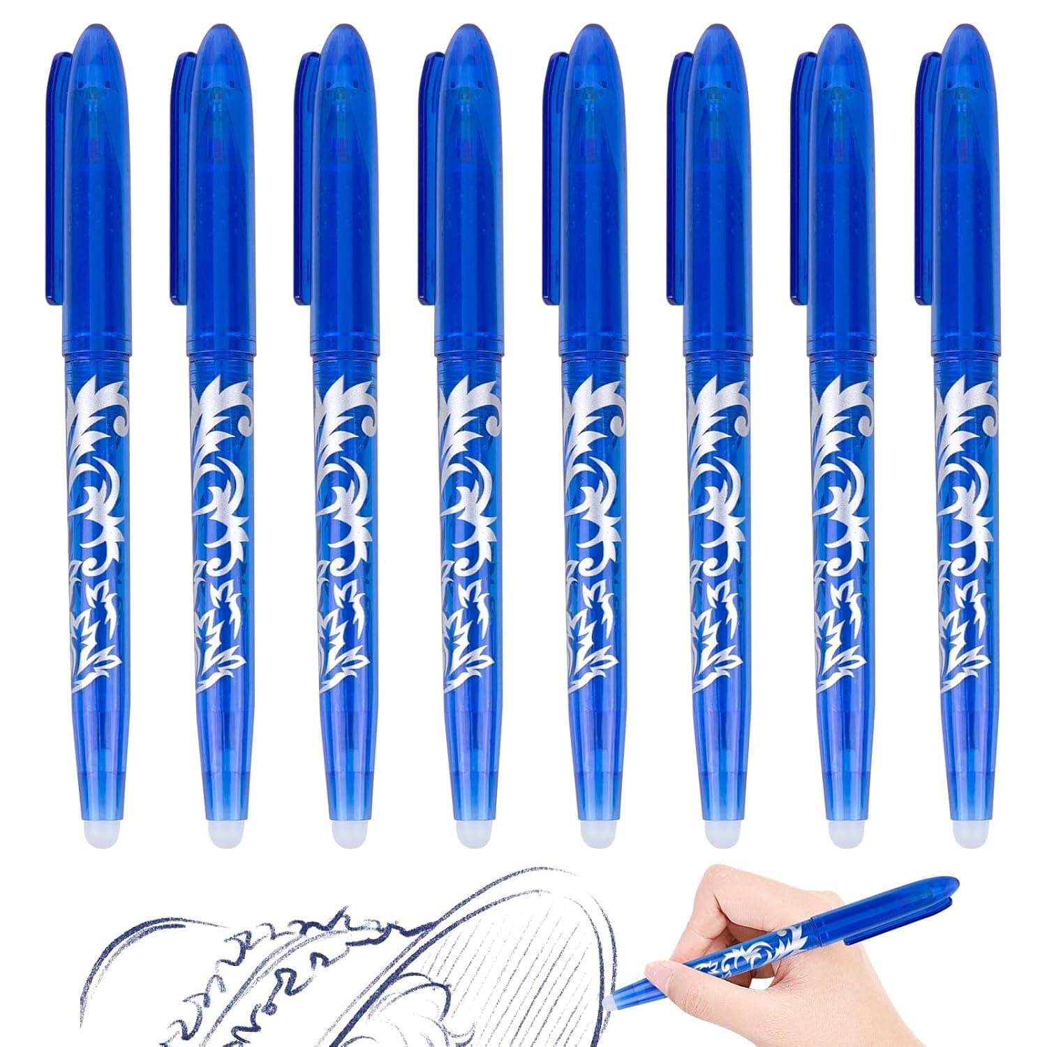 Oshima 8Pcs Erasable Pens Ballpoint Pen Rollerball Colored Blue 0.5 Mm For School Supplies Office Students
