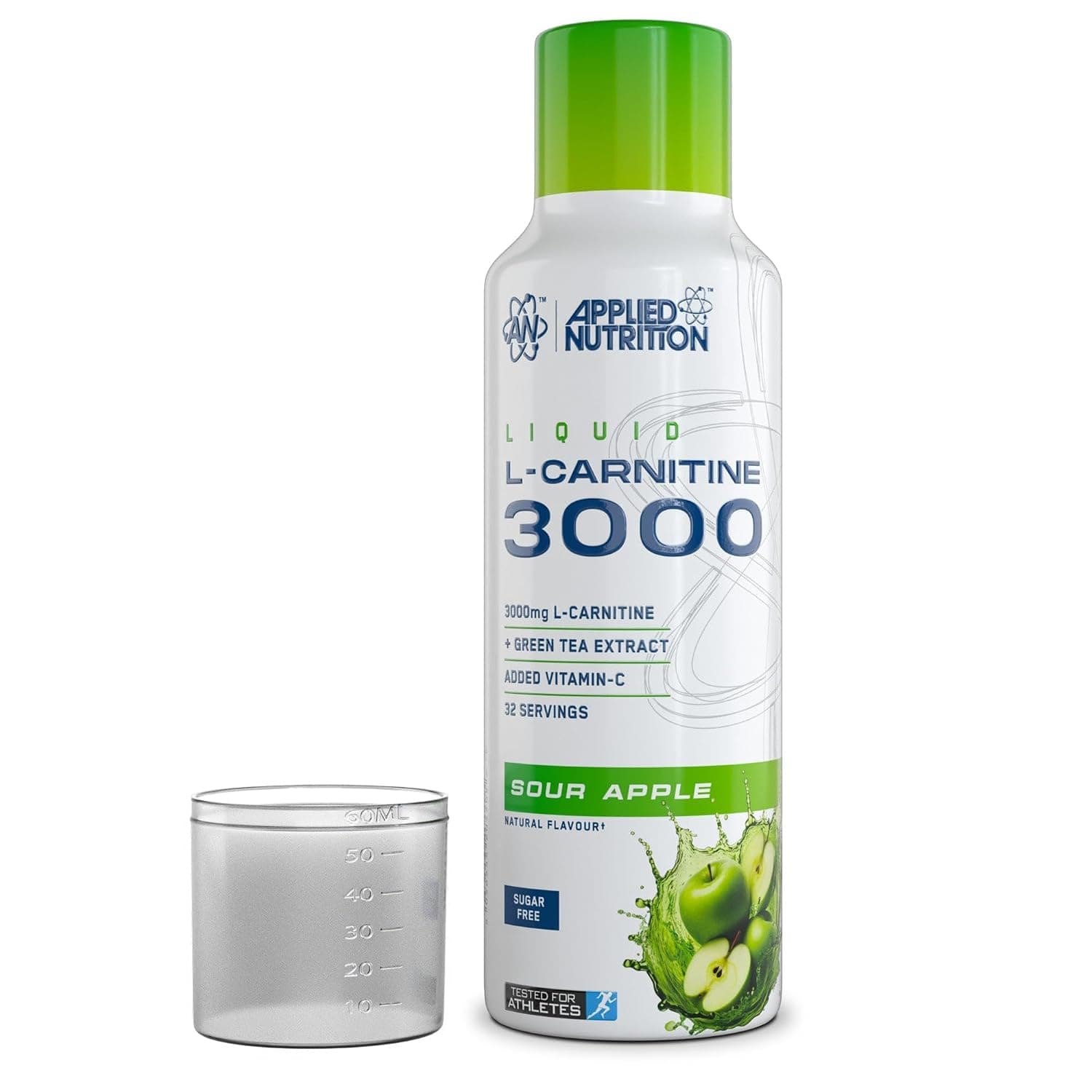 Applied Nutrition Weight Loss Fat Burner L-Carnitine Liquid 3000mg, 480 ml (Pack of 1) - Sour Apple