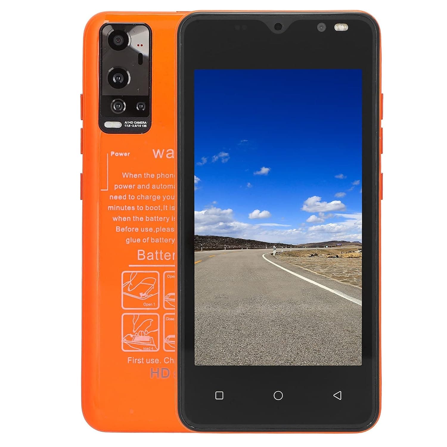 Smartphone, 4.66" Ultra Thin Smartphone 512MB+4GB Memory Dual Cards Dual Standby Android Smartphone with Dual High‑definition camera, WIFI+BT+FM Function