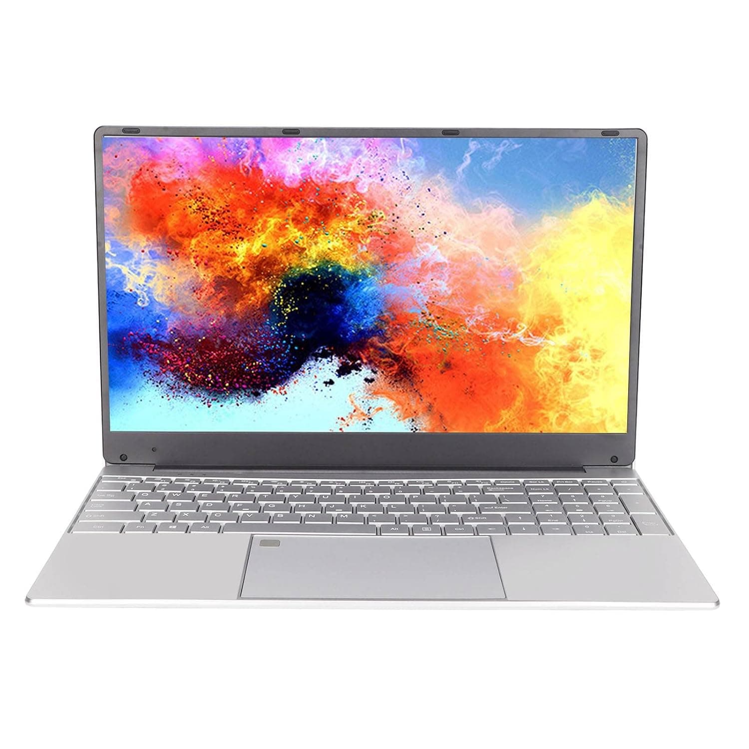 15.6in Laptop Computer, 1920x1080, 8G RAM, 128GB SSD, Quad Core, IPS HD Screen, WIFI, Touchscreen, Backlit Keyboard, Lightweight Silver Laptops Ultra Slim Laptop for Win 11, 100‑240V(#2)