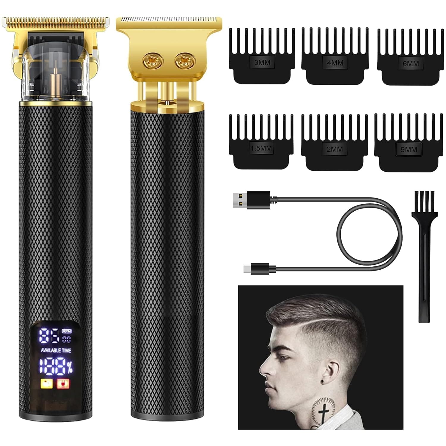 Excefore Hair Clippers Beard Trimmer for Men,Professional Cordless Hair Trimmer Face and Body Grooming for Men, Male Grooming Kit for Men Women Kids Hair Trimmer Grooming Kit