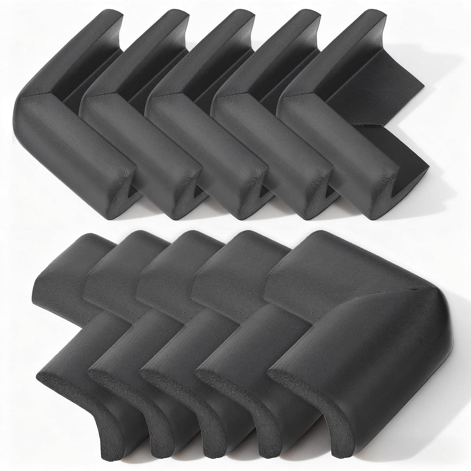 Qianyu 10 Pack Soft Sponge Table Corners Baby Proofing Edge and Corner Guards Adhesive Safety Foam Desk Furniture Corner Protectors Cover Bumpers for Kids Bed Table Cabinet Fireplace Stair