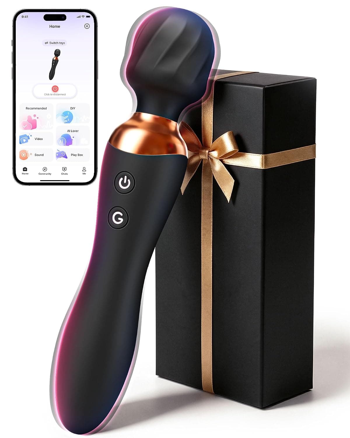 MOOLIGIRL Smart App Control Body Massager, Cordless Massager with 24 Massage Settings, 360° Flexible Head, USB Rechargeable Handheld Massager for Neck, Shoulders, Back and Leg Muscle Relaxation | Massager for Neck, Shoulders, Back and Leg Muscle Relaxation