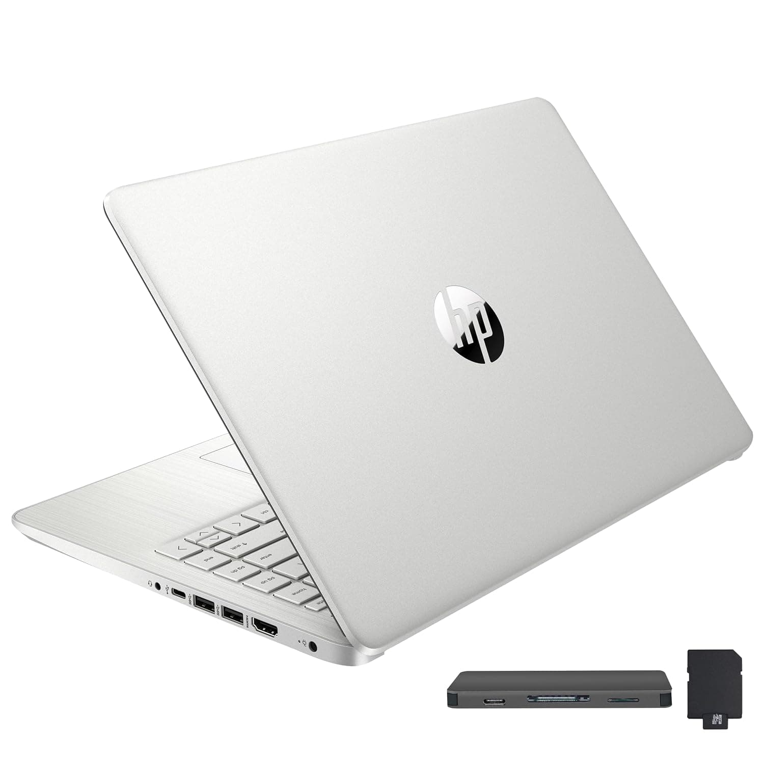 HP Stream 14" HD BrightView Laptop, Intel Celeron N4120, 16GB RAM, 416GB Storage (128GB eMMC + 288GB Docking Station Set), Intel UHD Graphics, 720p Camera, Wi-Fi, 1 Year Office 365, Win 11 S, Silver