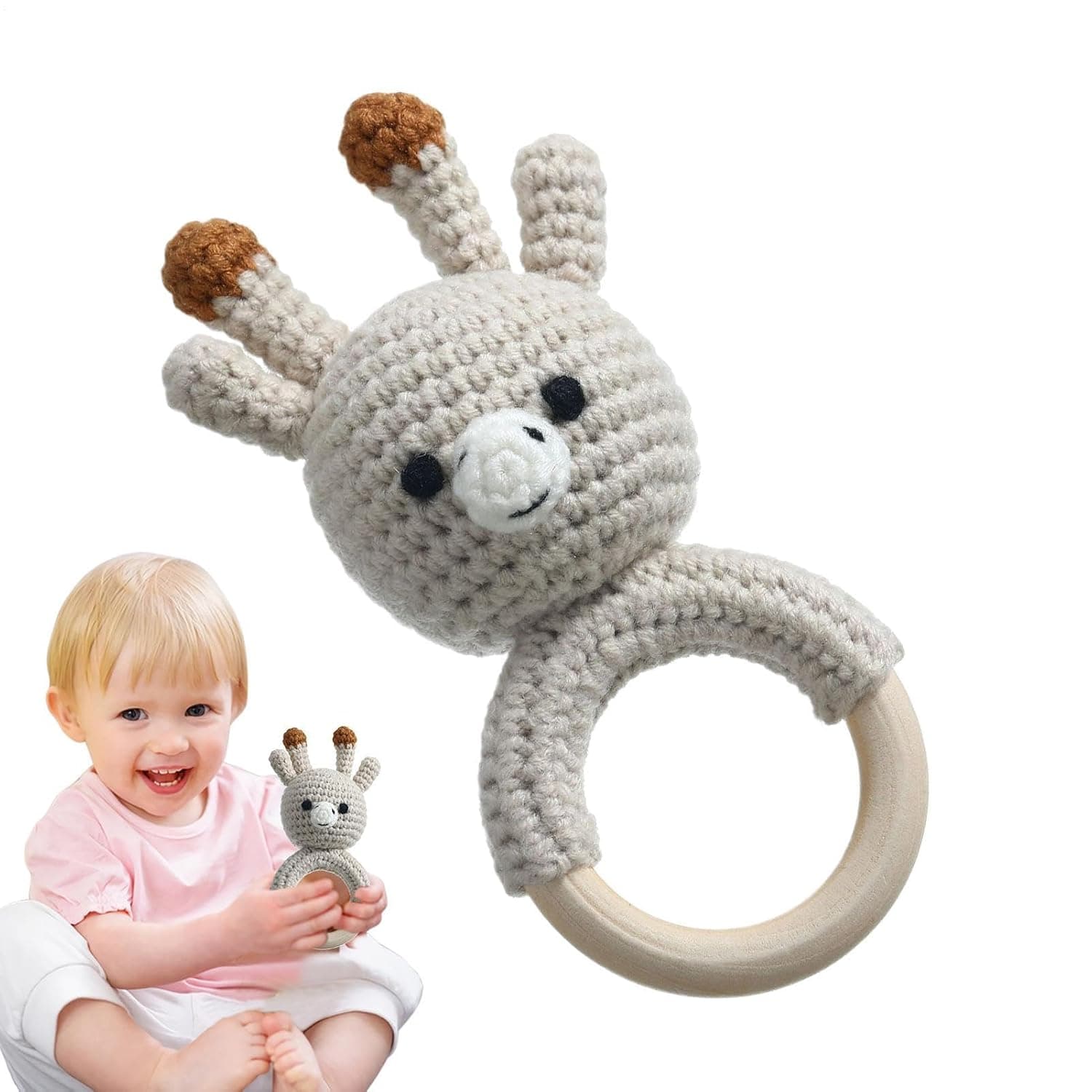 Rattle Shaker Toy Shake Sensory Crochet Animal Rattle | Easter Basket Stuffers, Educational Soothing Teether Toy, Stuffed Animals For Children Nursing