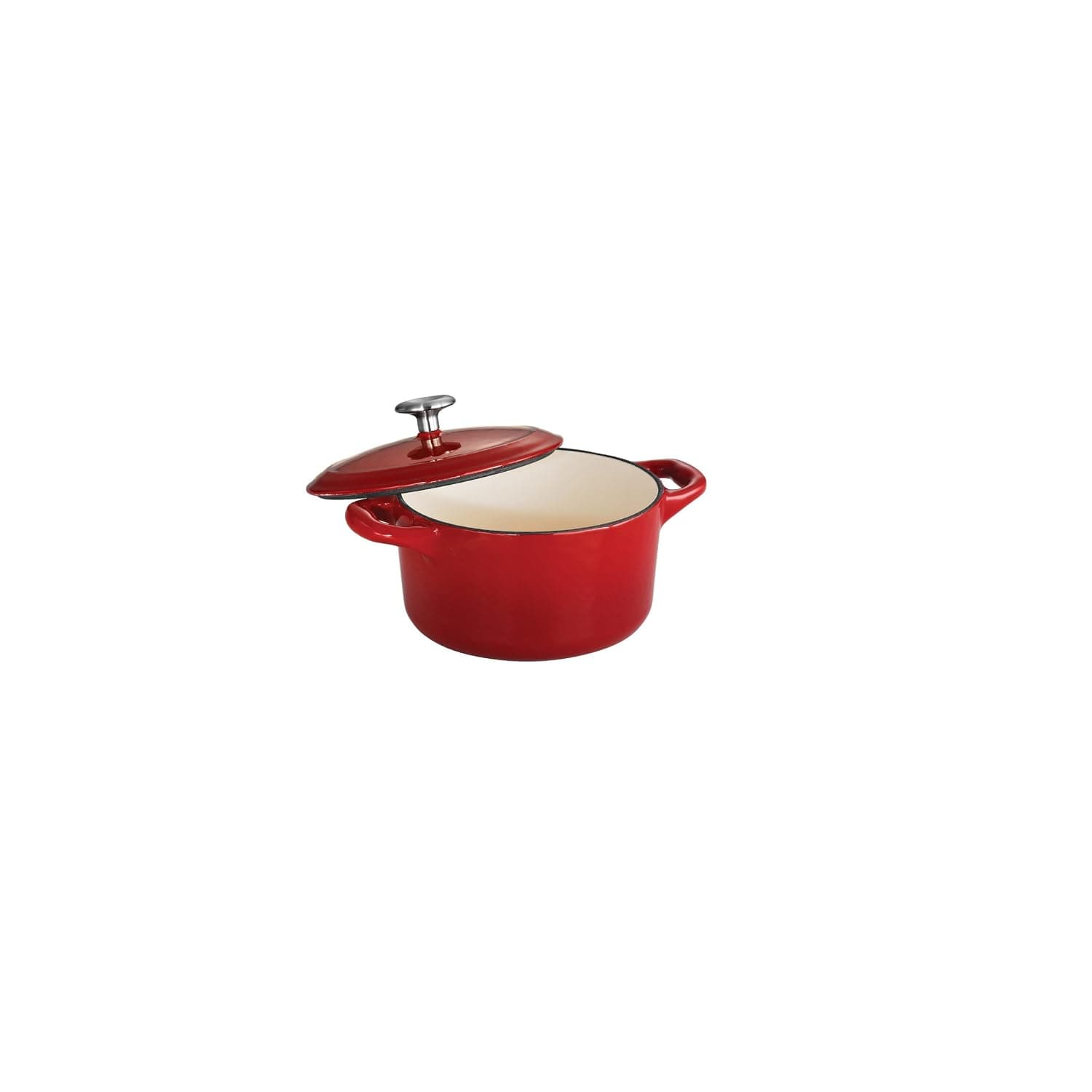 Tramontina Bestow Enameled Cast Iron 24-Oz Mini Cocotte Pot with Lid | Small Dutch Oven with Lid for Cooking & Serving, Oven & Stovetop Safe - Red