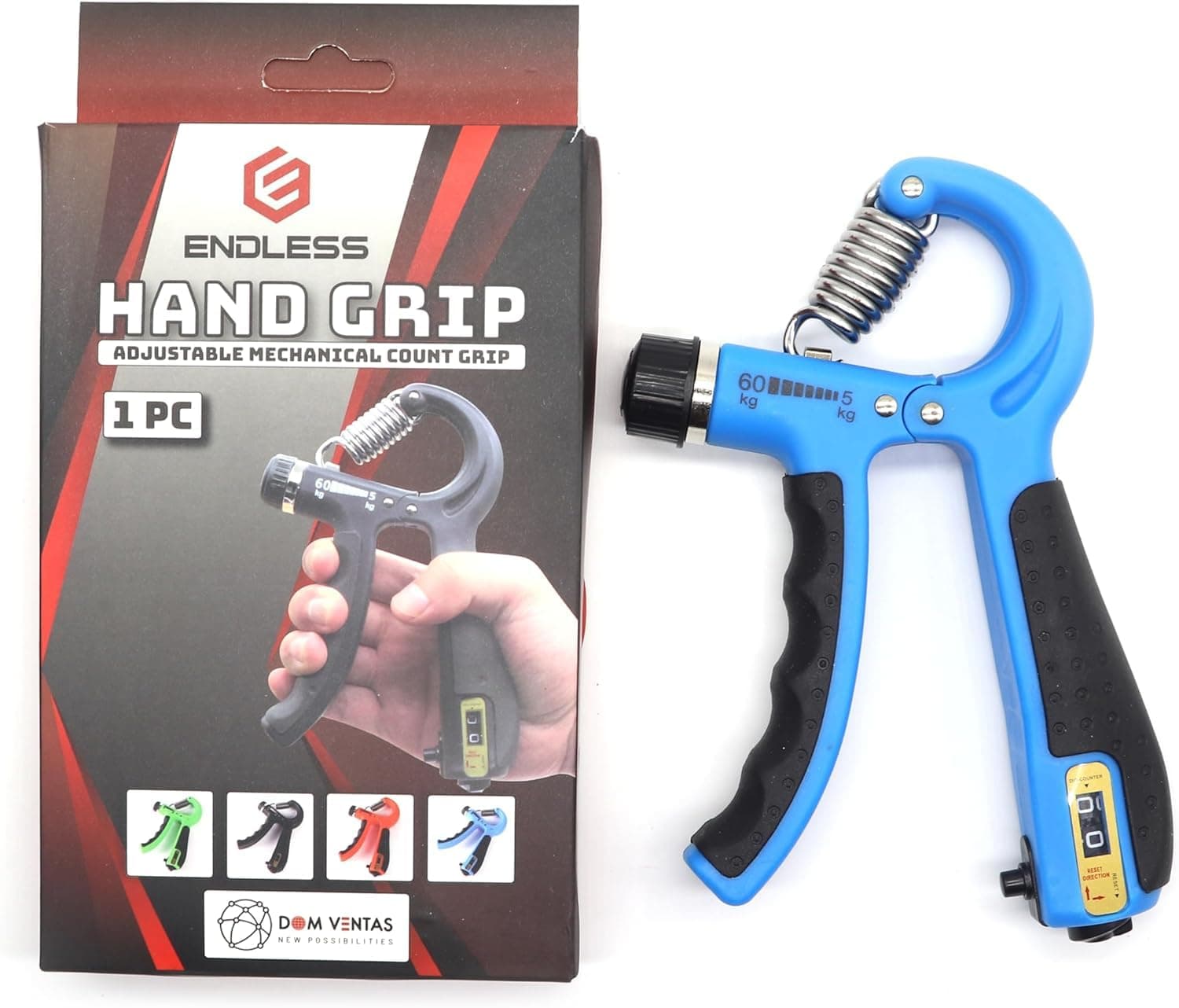 Endless Adjustable Hand Grip Strengthener Resistance Level with Counter| Exercise Equipment to Use in Home and Gym for Forearm and Finger Power Gripper Exercises