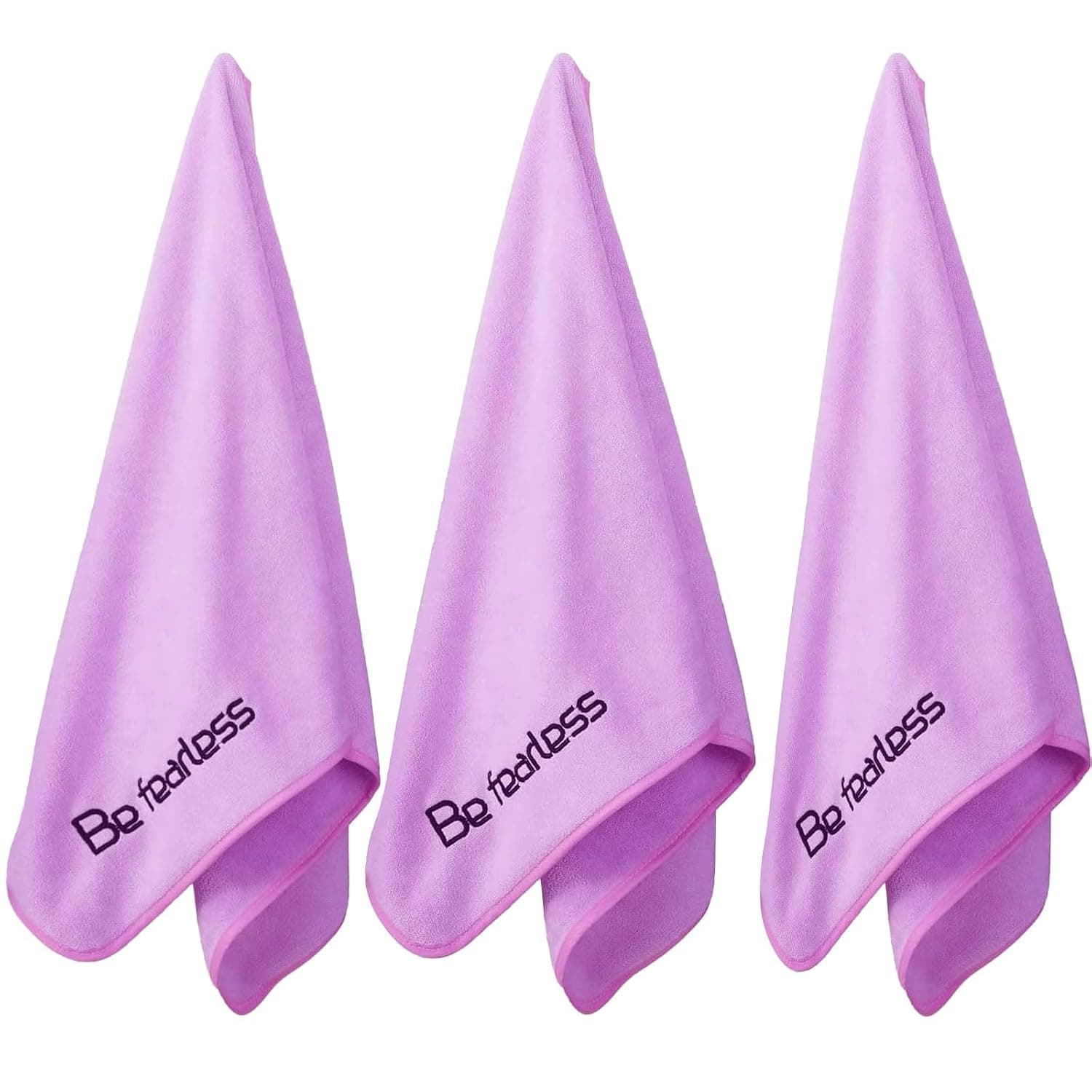 Microfiber Gym Towels Bigger Size Super Soft for Exercise Fitness, Sports, Workout, 380-GSM 15-Inch x 31-Inch Quick-Drying Towels (3 Pack, Deep Purple) | Highly Absorbent Workout Towel, 380-GSM 15 x 31-Inch Quick-Drying Yoga Towels (3 Pack, Purple)