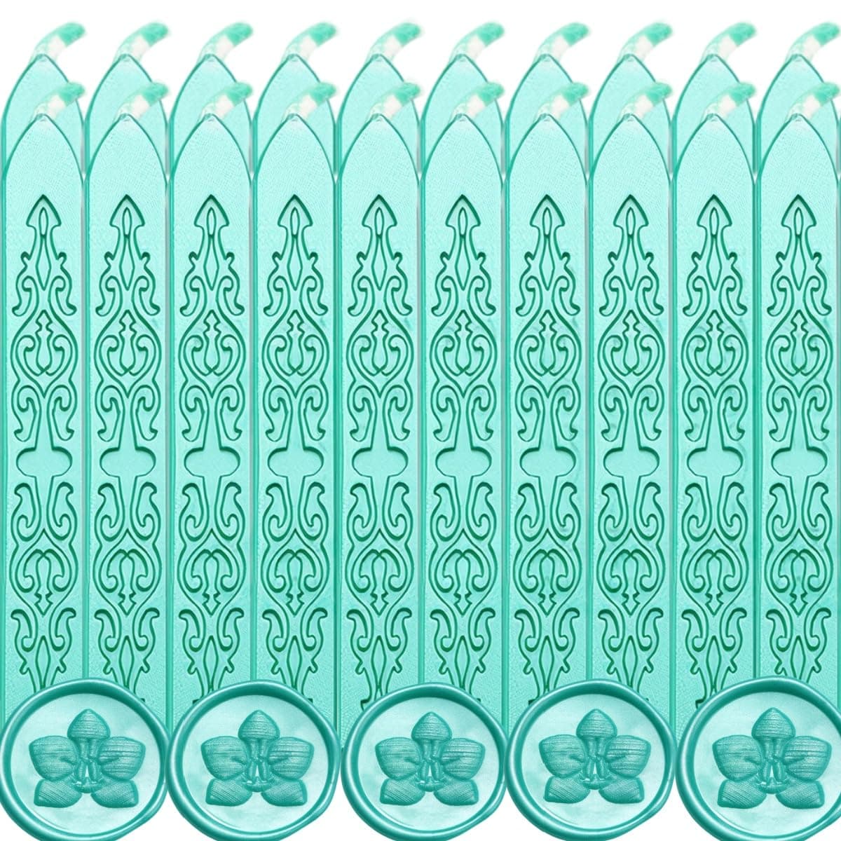 14PCS Green Wax Seal Sticks, Sealing Wax Candle, Making Unique Decors for Thanks Card/Halloween/Gift Wrapping/Kraft Bag (14, Green)