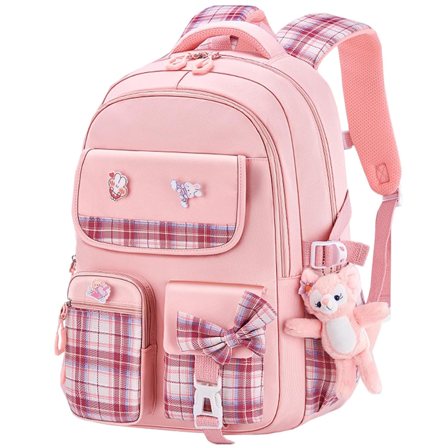 Qiccijoo Kids School Backpack for Boys and Girls Teens Elementary Backpack Large Toddler Bookbags Simple Modern Kindergarten Book Bag Lightweight Waterproof Cute Bag for Child