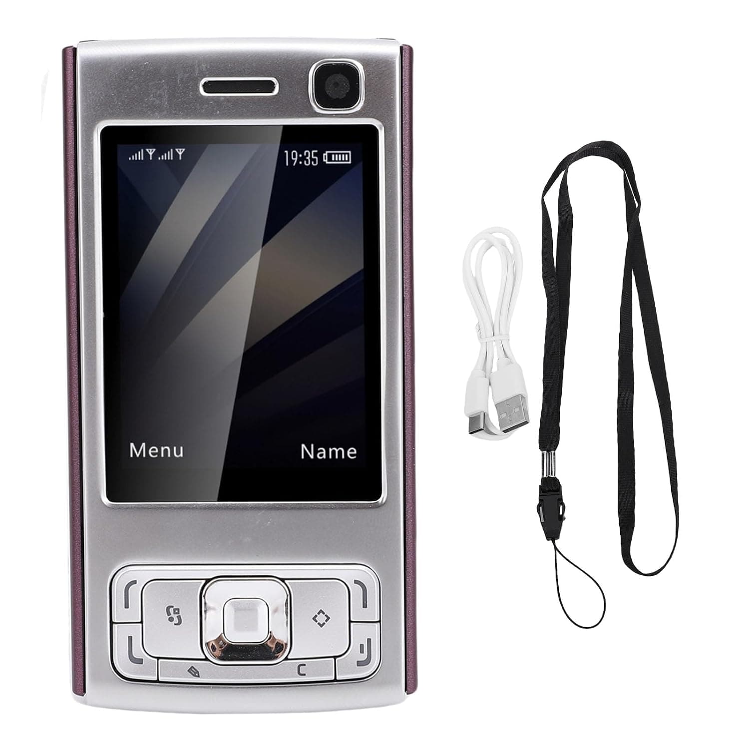 Elderly Cell Phone, 2 Inch Dual Card Slider Mobile Phone with Slide Cover for Seniors, Loud Speaker Unlocked, 1000mAh Battery, Speed Dialing (Purple)