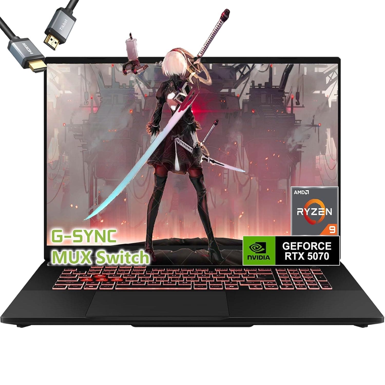 ASUS TUF A16 Gaming Laptop RTX 5070 MUX Switch - AMD Ryzen 9 270 Beat i9-12950HX -16“ FHD+ Display G-SYNC -32GB RAM -2TB SSD -RGB Backlit Keyboard -Webcam -2025 Portatil Gamer PC Copilot