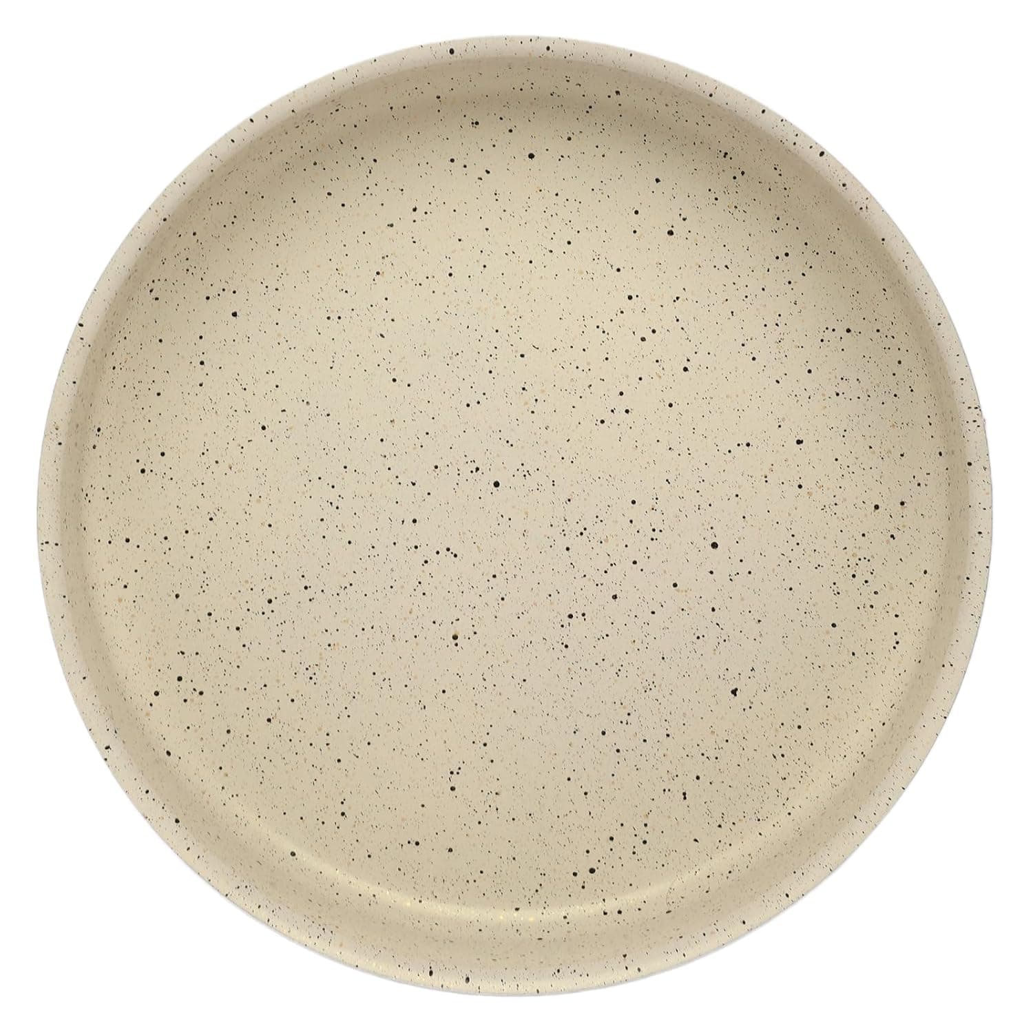 Bister Granite Round Oven Tray, Nonstick with Flat Bottom Suitable for Induction Cooker Halogon Oven and Gas Stove, Beige, Dia.24 x 5cm