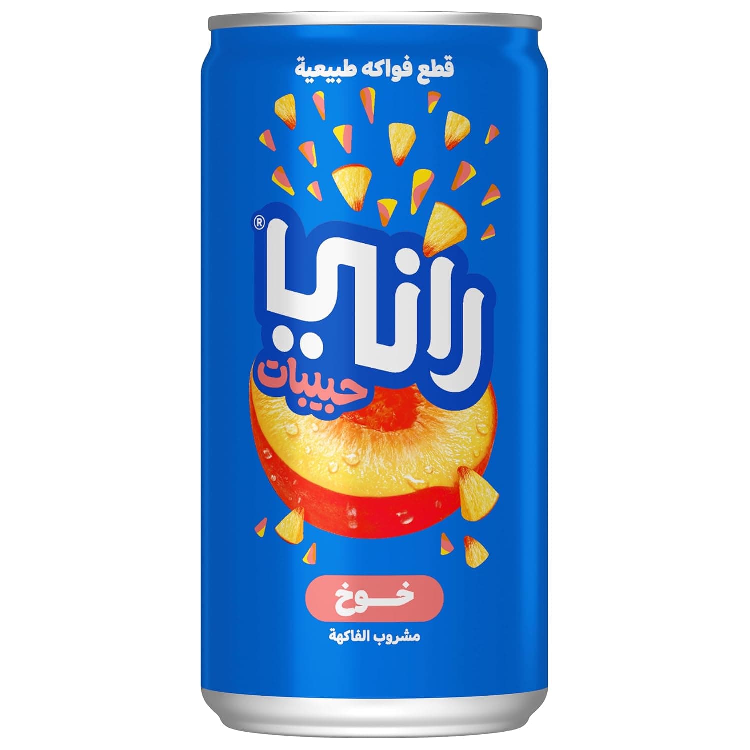 Rani Float Peach Can, Fruit Drink with Real Fruit Pieces, 180ml