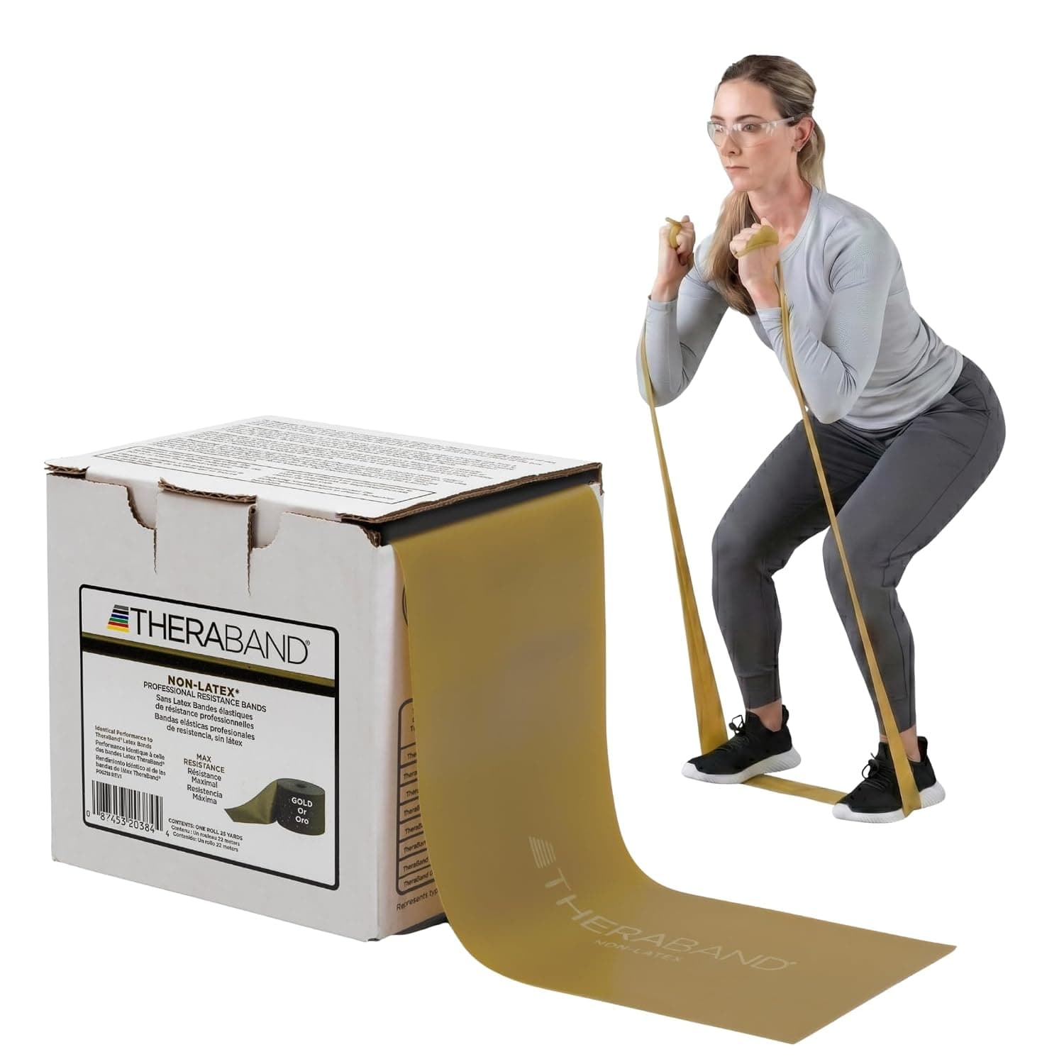 TheraBand Professional Non-Latex Resistance Bands For Upper and Lower Body Exercise Workouts