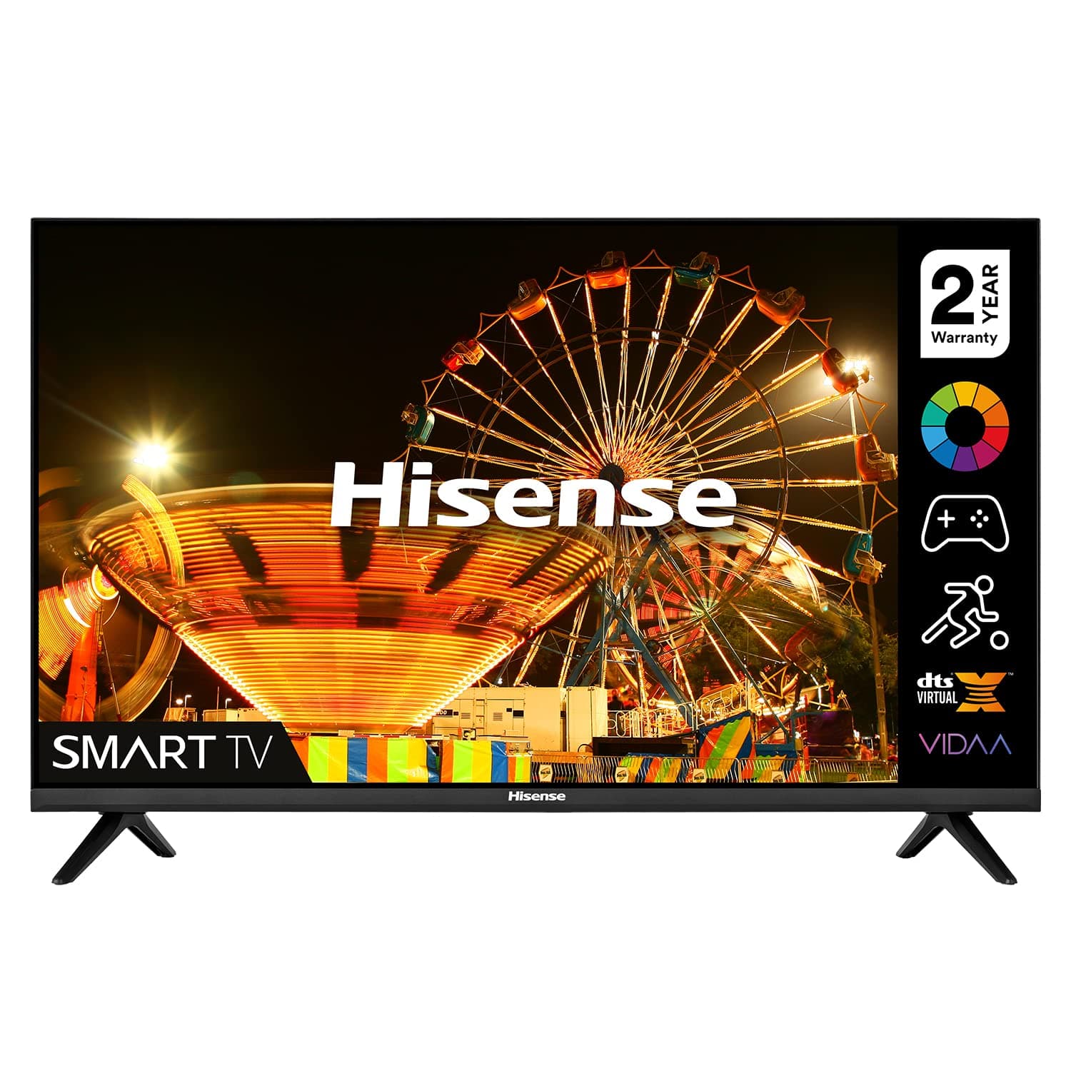 Hisense 32A4EGTUK (32 Inch) HD Smart TV, with Natural Colour Enhancer, DTS Virtual X, VIDAA U5 OS, Youtube, Netflix, Disney +, Freeview Play and WiFi (2022 NEW), black