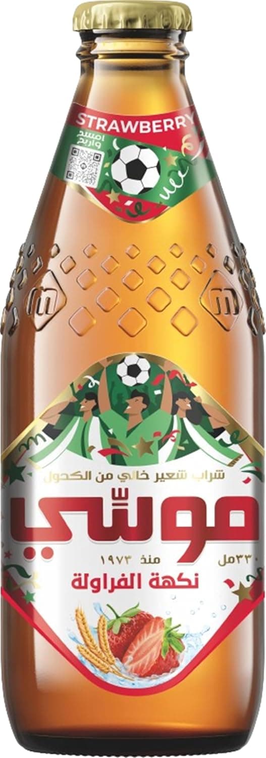Moussy Strawberry Non-alcoholic Malt Beverage, 330 ml, (Pack of 1)