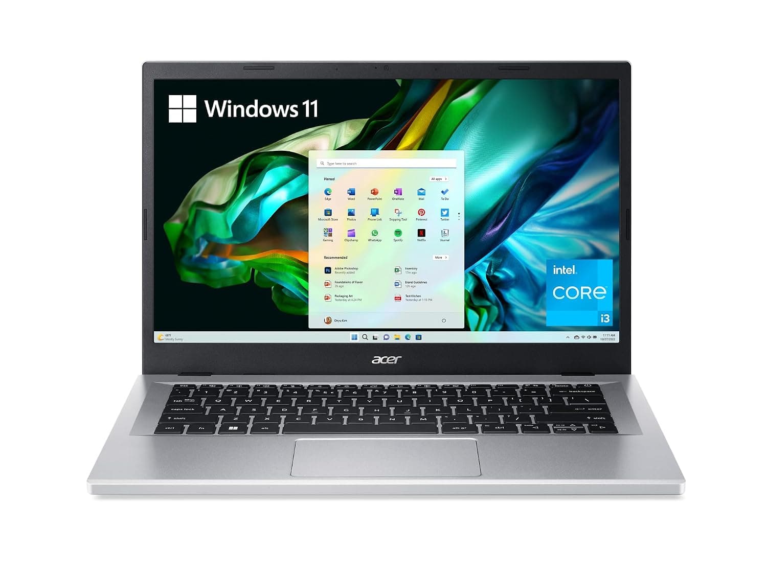 Acer Aspire 3 A314-36P-35UU Slim Laptop | 14" Full HD IPS Display | Intel Core i3-N305 Processor | Intel UHD Graphics | 8GB LPDDR5 | 128GB NVMe SSD | Wi-Fi 6 | Windows