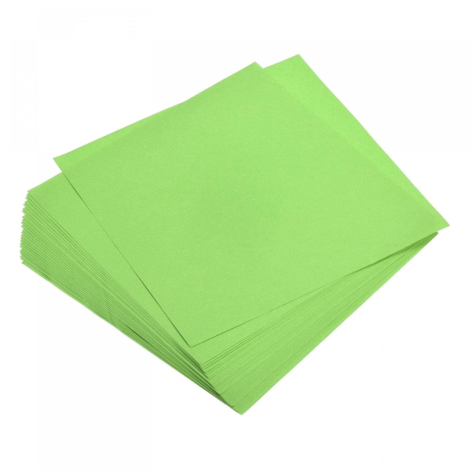 TOP-VIGOR 100 Sheets Coloured Origami Paper, 15cm x 15cm Double Sided, Handmade Craft Paper for DIY, Art Crafts, Drawing Cutting, Fluorescent Green