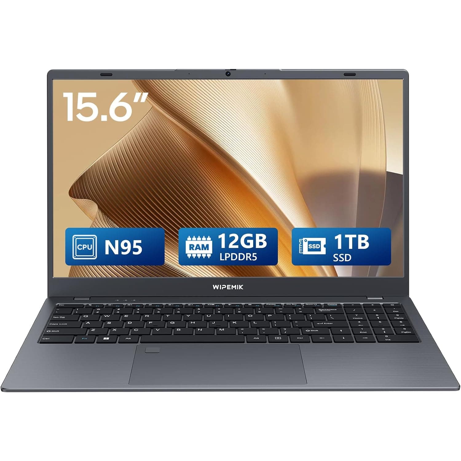 Laptop Computer, 12GB LPDDR5 RAM Laptop 1TB SSD, Quad-Core N95, 15.6 Inch 1080P IPS Display Laptops, WiFi 5, BT 5.0, Fingerprint, USB Type-C