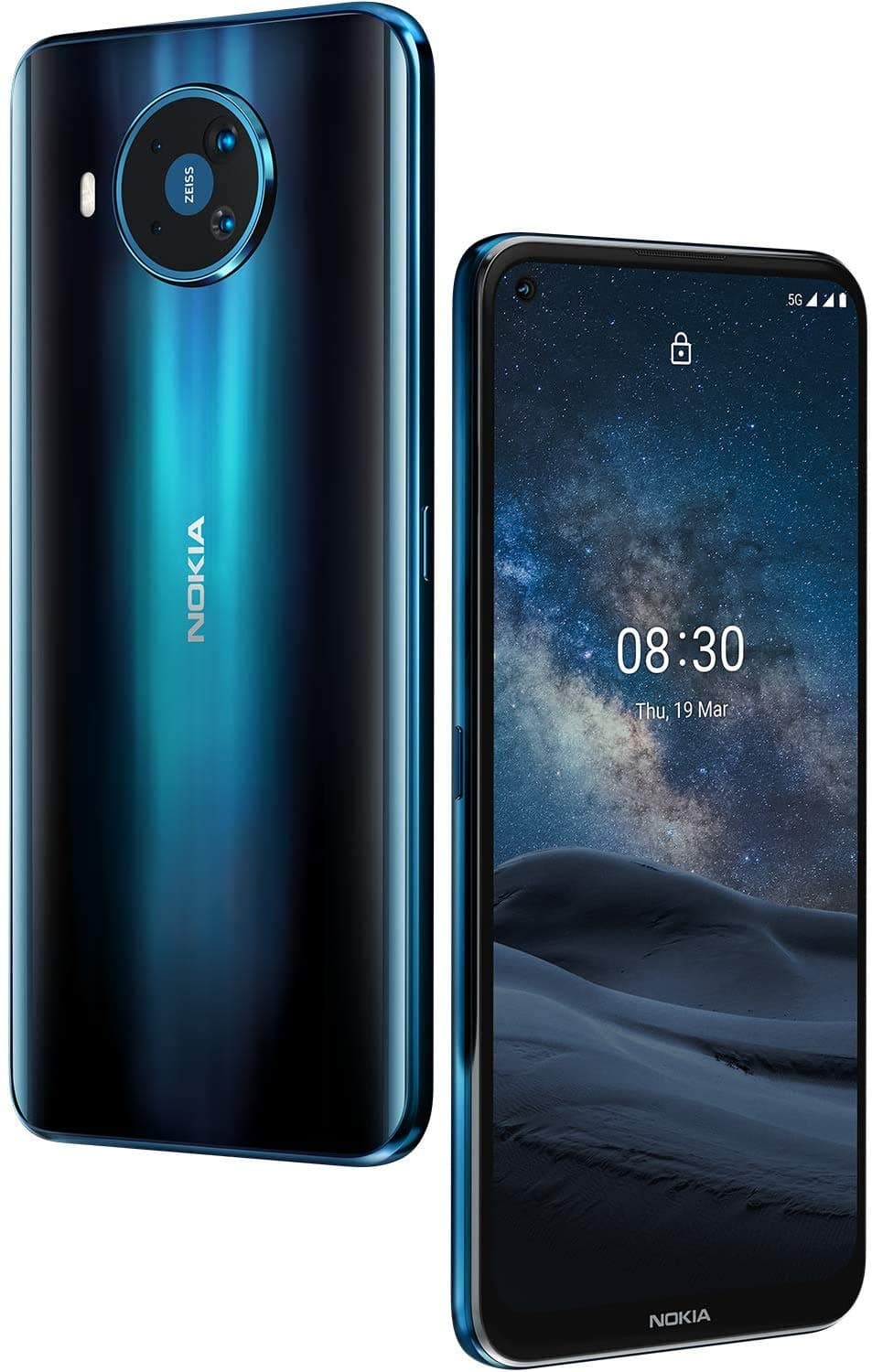 Nokia 8.3 5G Android Smart Phone 8/128GB +128GB MSD + EBUDS,64 MP sensor, Front-facing camera 24 MP,Blue