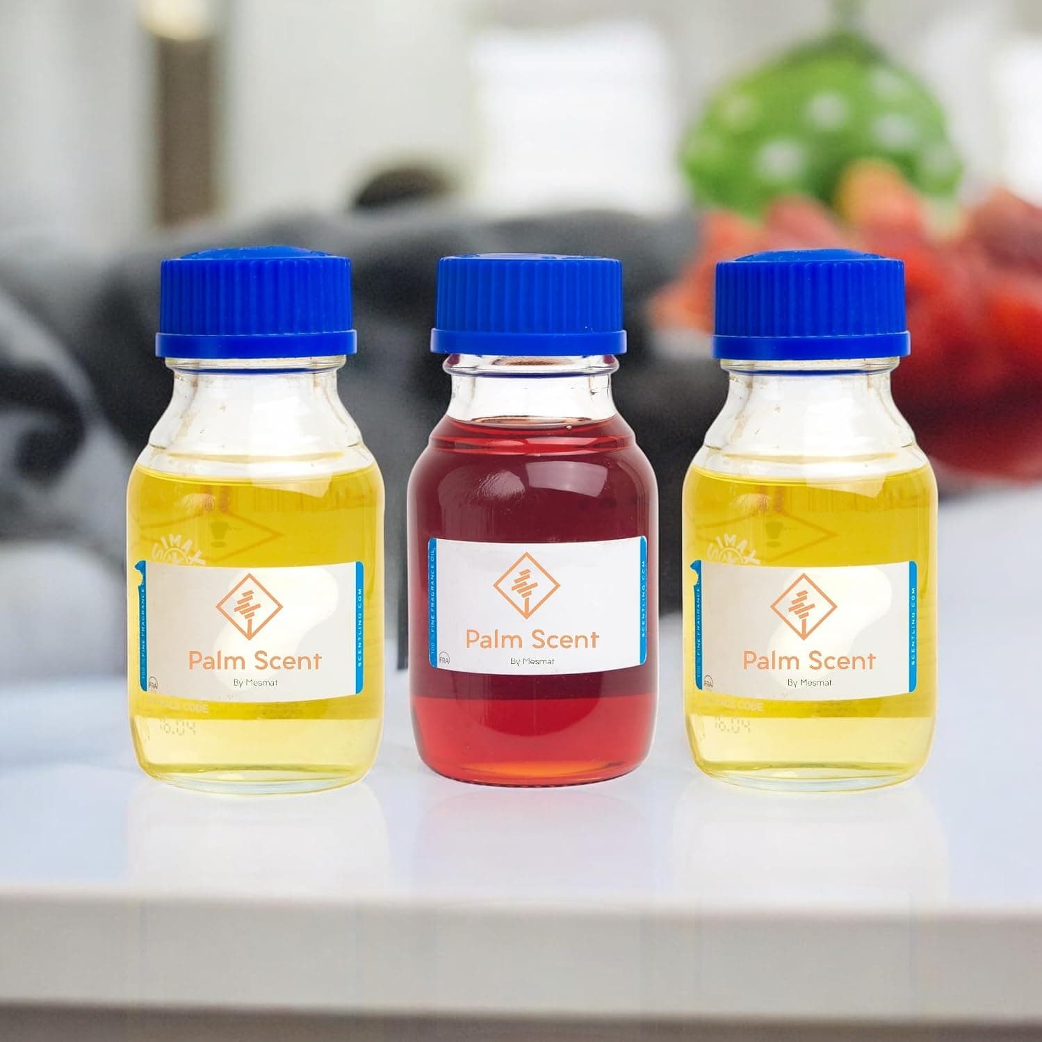 Palm Scent Summer Essential Oil Set – 3 x 250ml – Patissri, Red Flower, Flora – Concentrated Natural Formula for Diffusers – Lasting Freshness