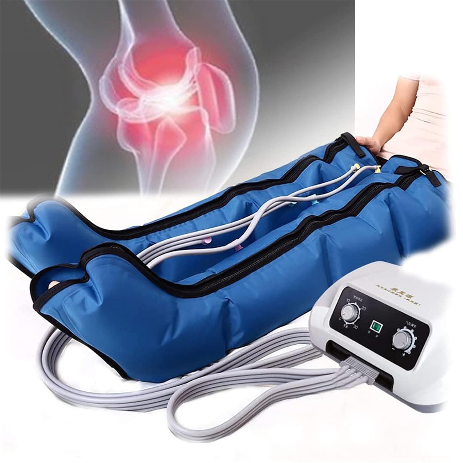 Electric Air Compression Leg Massager, Pneumatic Leg Massager Air Wave Device, Massager Machine for Lymphedema Circulation Swelling Relax Pain Relief