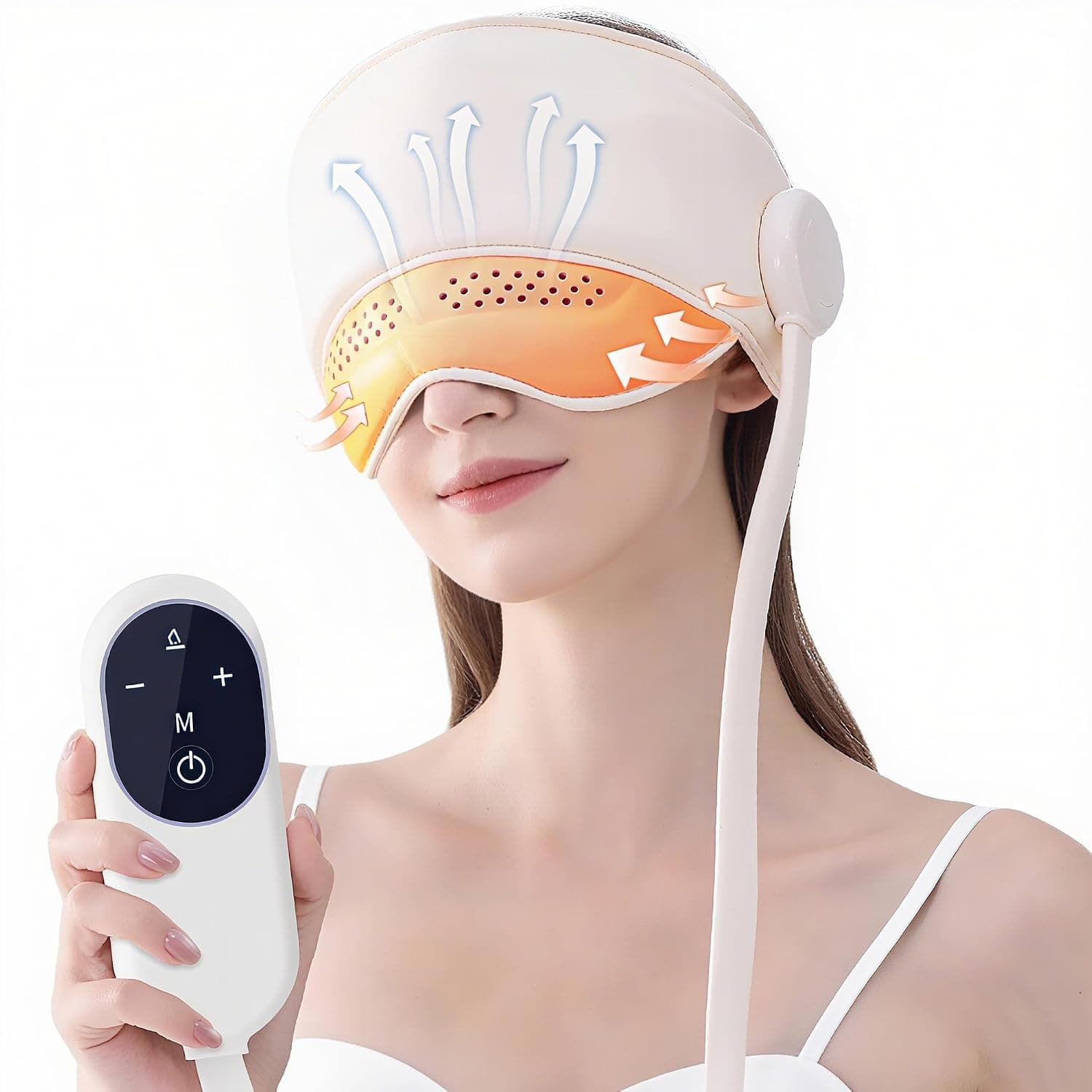 Angju Head Massager, Electric Scalp and Eye Massager with Heat, Rechargeable Head and Eye Massage for Stress Relief, Headaches,Fatigue, Head Messenger for Rest & Relaxation, Best Gift for Mom/Dad