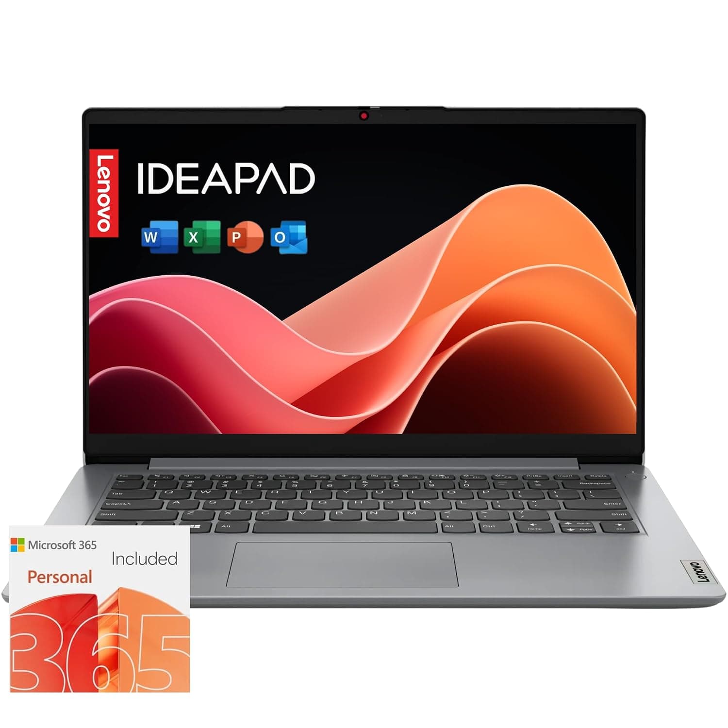 Lenovo IdeaPad 1i Laptop with Office 365 Home and Business • 128GB SSD • 8GB RAM • Intel Core • 14 Anti-Glare Screen • WiFi-6 • 11HR Battery • Windows 11 no Mouse