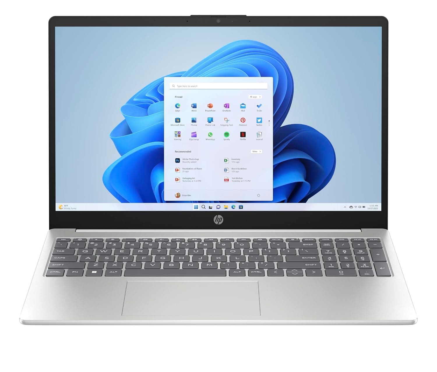 HP Laptop 15-fd0012nx, 15.6" FHD, Intel Core i3-1315U (13Th Gen), Intel UHD Graphics, 8GB RAM, 256GB SSD, En-Ar Keyboard, 2 Year Warranty, Windows 11 Home, Diamond white - 8F1P4EA