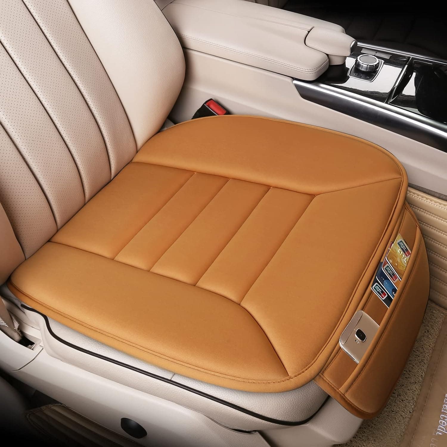 Lofty Aim Car Seat Cushion, Memory Foam Seat Cushion for Car, Office Chair and Home (Orange 1PC) | Car Seat Cushion for Long Driving, Automotive Seat Cushion for Pain Relief, Car Seat Pillow Fits Vehicles, Office, Orange