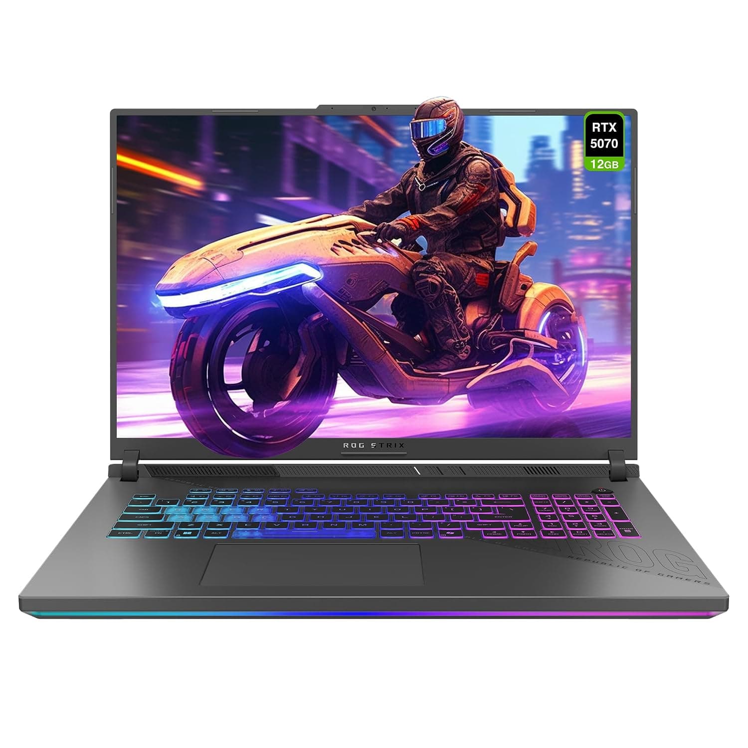 ASUS ROG Strix G18 Gaming Laptop, AMD Ryzen 9-9955HX, 32 GB DDR5 RAM, 2 TB PCIe SSD, 18" 2.5K (2560x1600) 240Hz Display, Nvidia G-Force RTX 5070, 4-Zone RGB Keyboard, W11 Home, Eclipse Gray