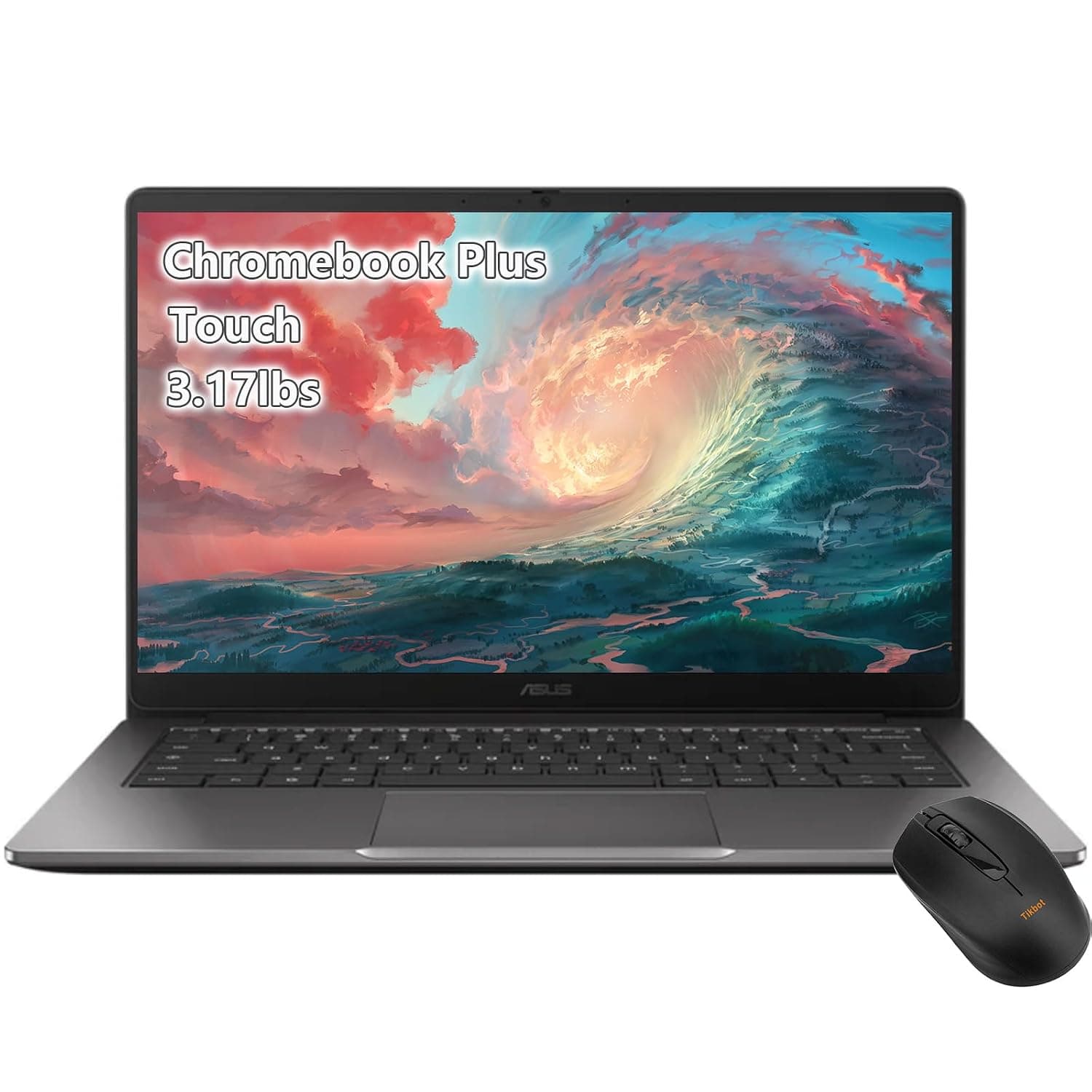 ASUS Chromebook Plus Touchsceen 14inch FHD - Intel Core 3 Beat i3-1215U - 8GB RAM| 256GB Storage - Goole AI Laptop - USB C -HDMI Port -School Students - Kids 8-12
