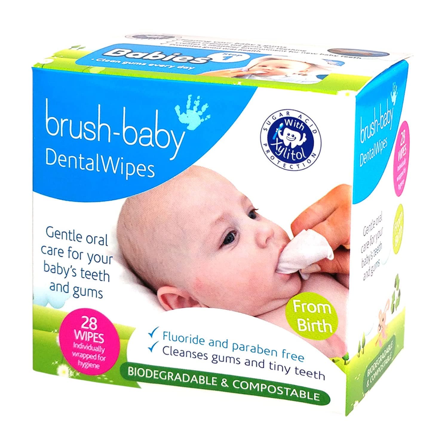 Brush-Baby Dental Wipes - 28 Counts, BRB042, white