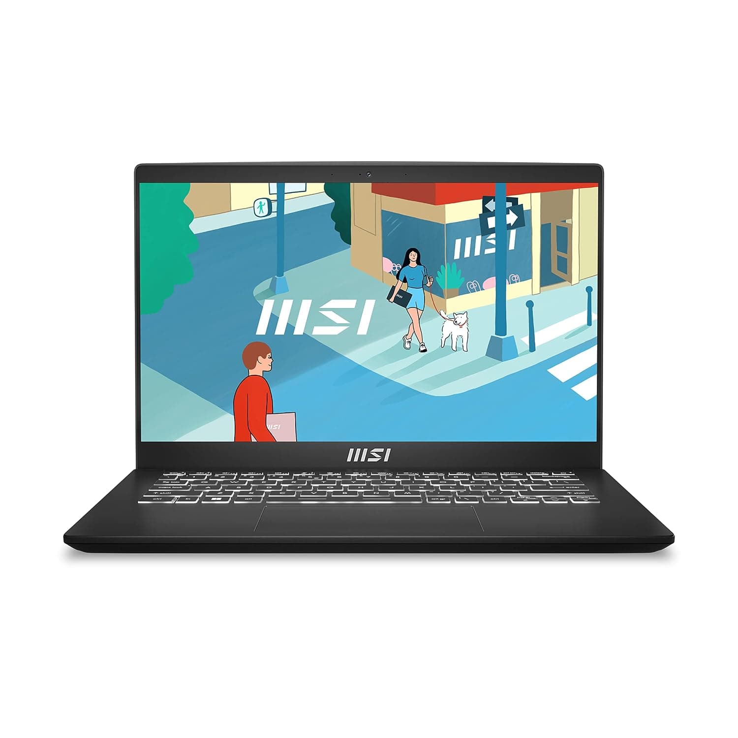 MSI Modern 14 14" Laptop: Intel Core i7-1195G7, Intel Iris Xe, 8GB DDR4, 512GB NVMe SSD, 180-Degree Lay-Flat, USB Type-C, MicroSD Card Reader, Win 11 Pro: Classic Black C11M-064US
