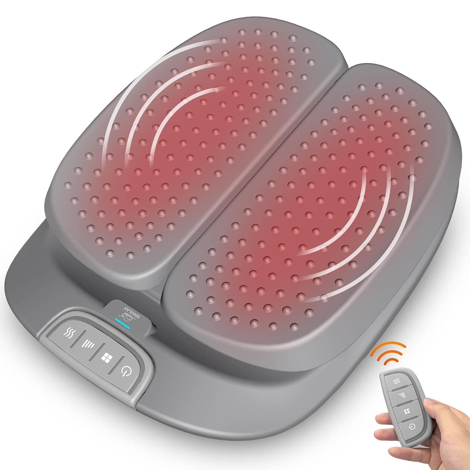 SNAILAX Adjustable Vibration Foot Massager with Heat, Remote Control, Foot Warmer, Electric Foot Massager for Circulation and Foot Relaxation, Gift for Mom Dad Men Women | Electric massager for feet including practical remote control, gifts