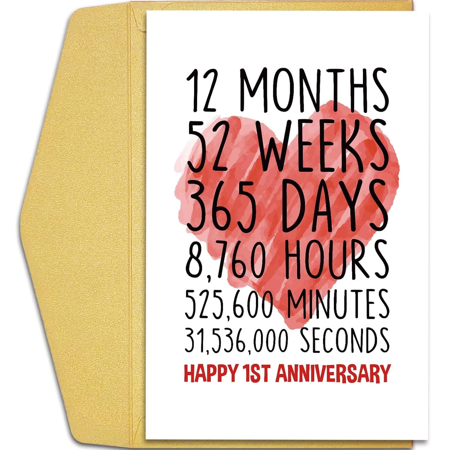 YelaJoy 1st Anniversary Card, Unique Funny Greeting Card for Wife Husband Couple, First Wedding Anniversary Gift for Him Her, One Year Together Celebration Accessory