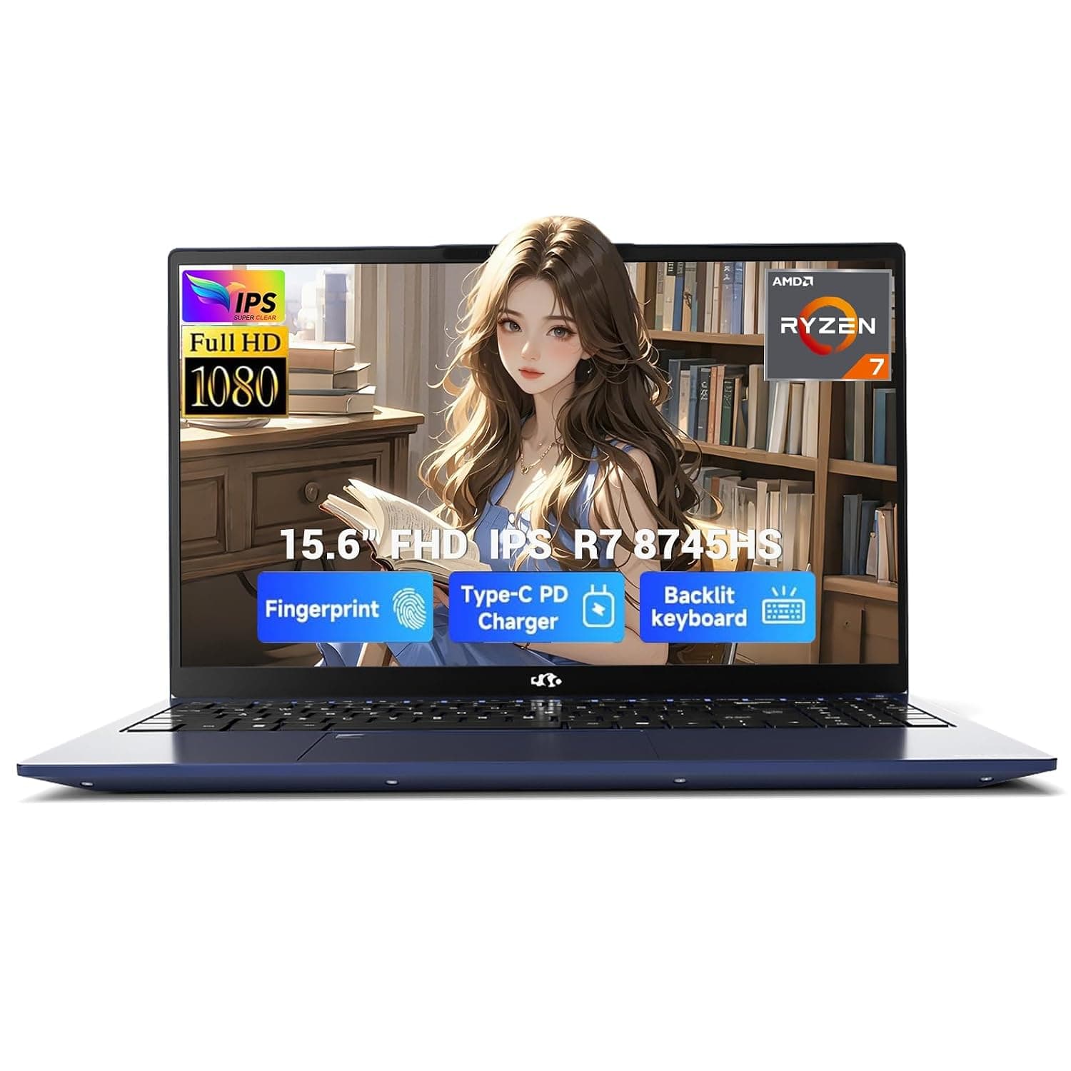 NIMO 15.6" FHD-Business-Laptop, 8 Cores Ryzen 7 8745HS 16GB RAM 256GB SSD (Up to 4.9GHz, Beat R9 7940HS), Radeon-780M, 100W Fast PD for Creators & Professionals Work/Gaming, 2-Year Warranty