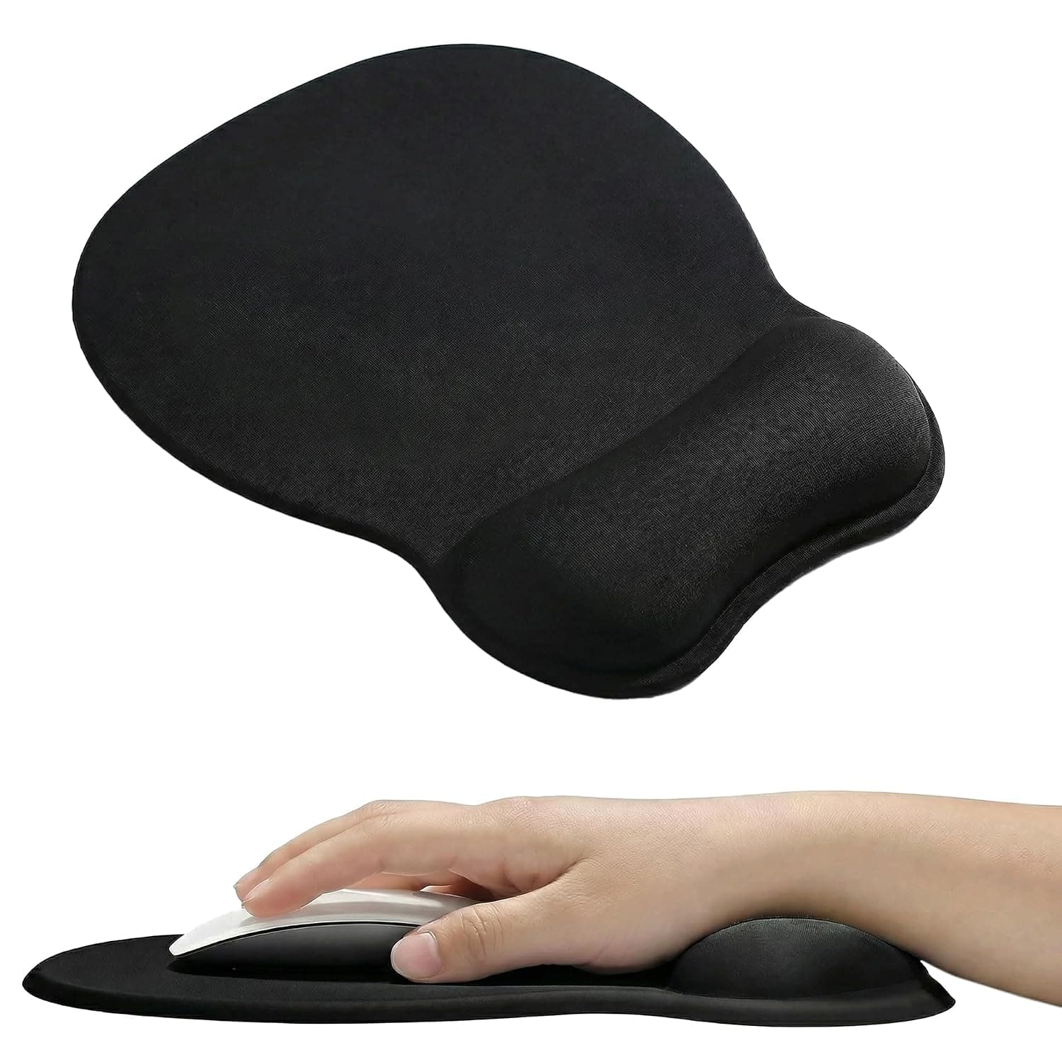ToolHouse Ergonomic Mouse Pad with Wrist Support - Non-Slip Rubber Base & Memory Foam Cushion, Comfortable Wrist Rest Suitable for Office, Computer & Gaming (Black)