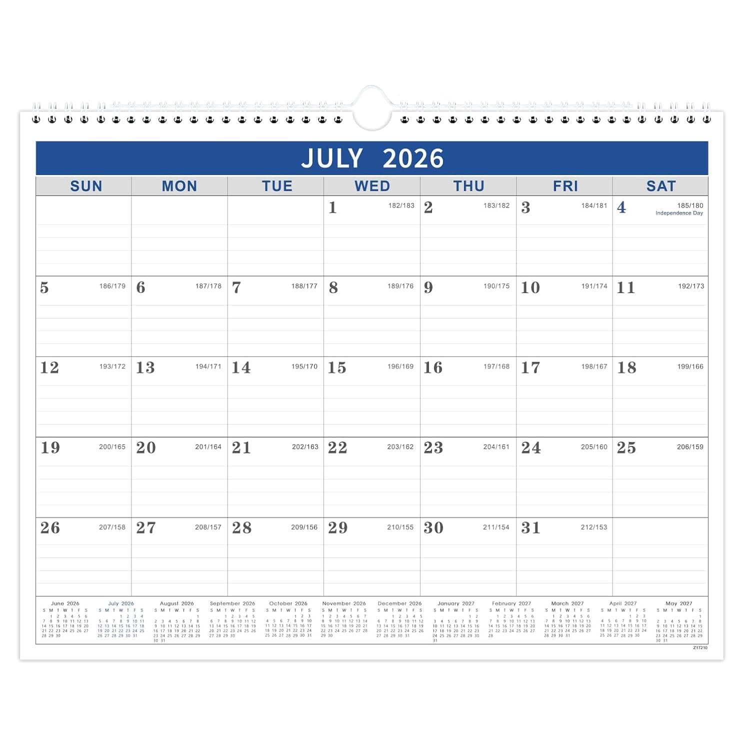 2026 Calendar - 2026 Wall Calendar from Jan. 2026 - Dec.2026, Wall Calendar 14.8'' x 11.5'', Calendar 2026 Wall with Julian Date, Thick Paper, Large Block