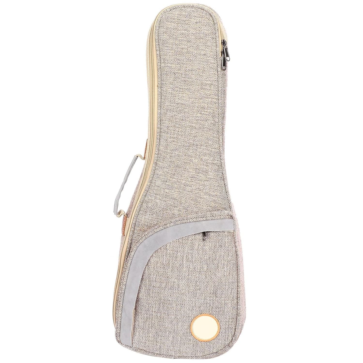 Mingzhe Cotton Linen Woven Ukulele Bag with 20mm Thick Padding Velvet Lining for Musical Instrument Storage Backpack Case (21/23 inch universal type)