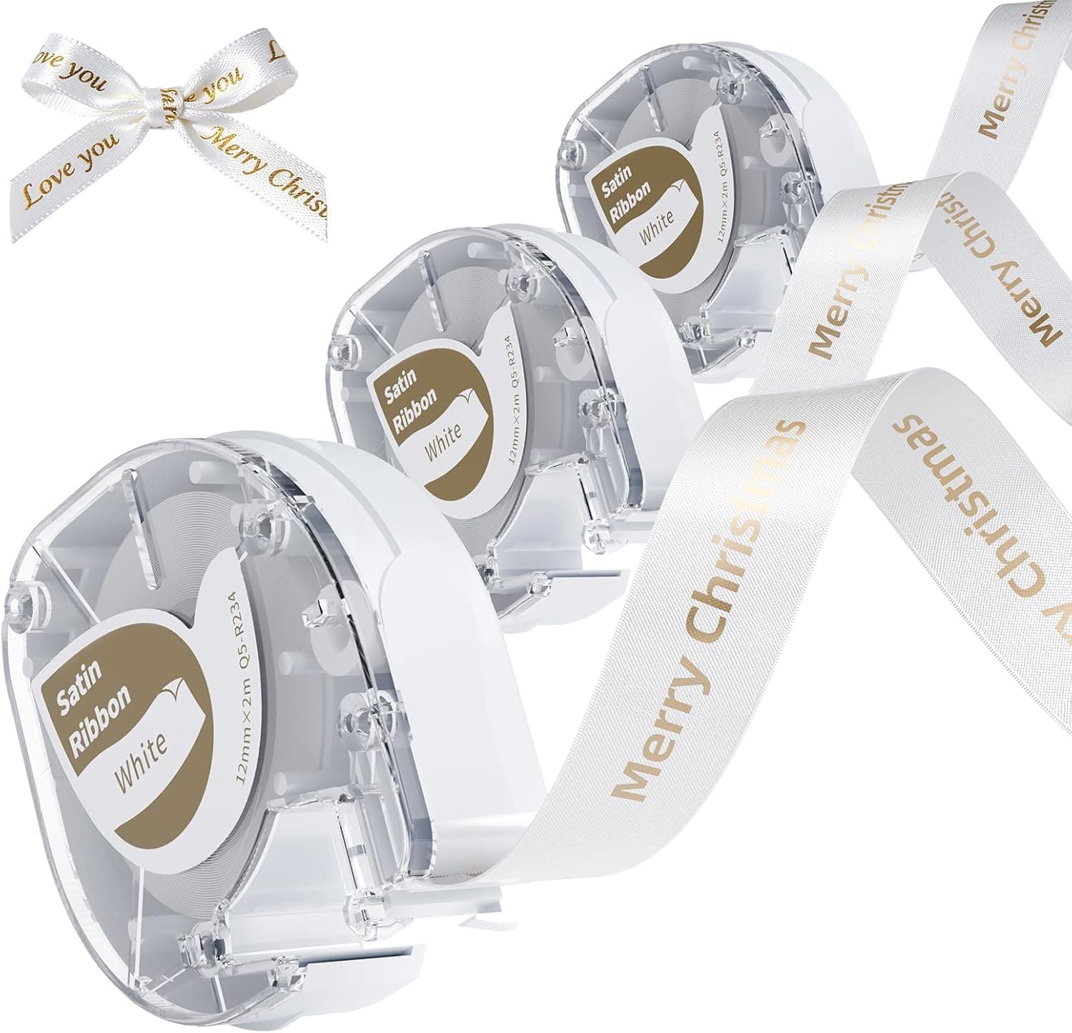 Phomemo P12 Label Tape White Gift Ribbon Compatible with Dymo Letratag Label Tape XR LT-100H LT-100T QX50 200B for Gift Wrapping, Parties, Wedding DIY Crafts for Phomemo P12-Pro