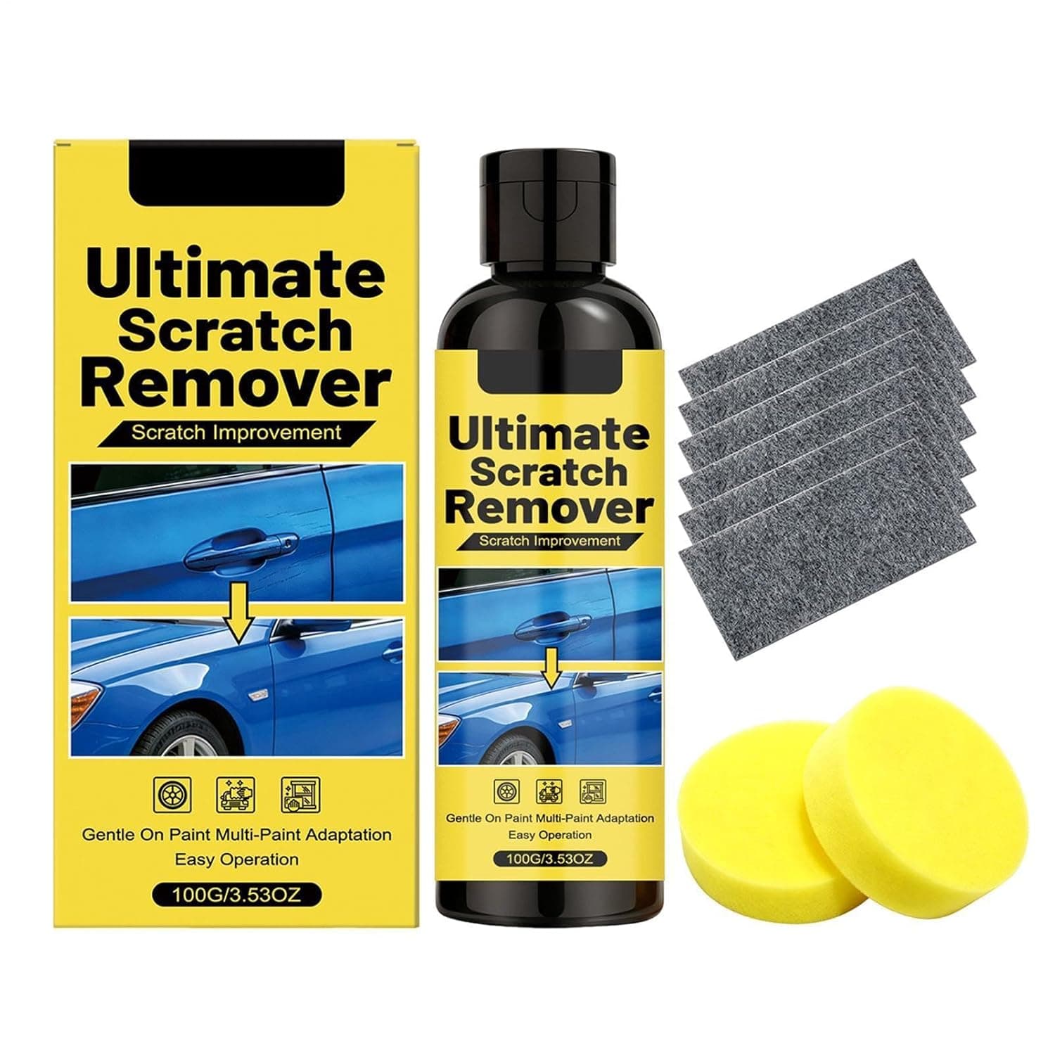 100ml Car Scratch Remover,60s Auto Scratch Remover for Vehicles Cars,Easy Fast Multi-Purpose Eraser Paste for Detailing Polishing Care Motorcycle Vehicle Exterior Outdoor Indoor Garage Road